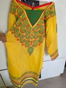 Vibrant Embroidered Yellow Kurta