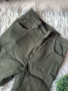 Olive Green Skinny Fit Pants