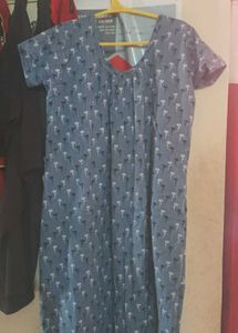 Blue Floral Print Nighty