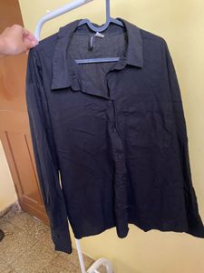 Classic Black Long Sleeve Button-Up Shirt