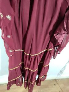 Maroon Sharara Set (Women's)