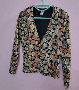 Floral Print Long Sleeve Shrug