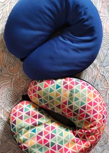 Travel Neck Pillow - Blue & Geometric