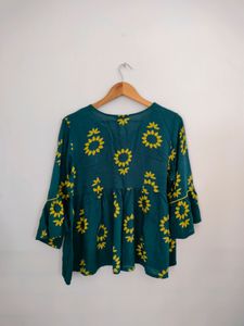 Sea Green Printed Top (Women's)