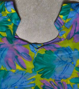 Vibrant Floral Print Dress Material