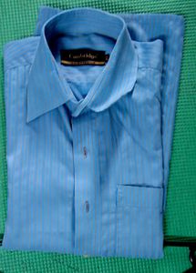 Cambridge Men's Blue Striped Formal Shirt