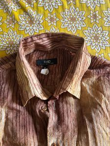 Crinkle Sheer Button-Up Shirt | XL