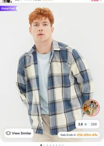 trendyol mens checked shirt