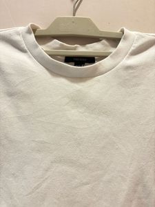 White Lettuce Hem  Ribbed T-Shirt