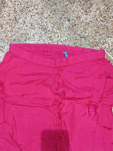 Vibrant Pink Kurta with Gold Embroidery