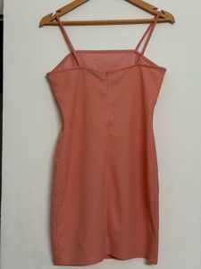 Coral Spaghetti Strap Mini Dress