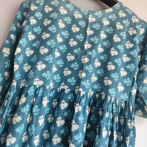 Blue cotton maternity kurta