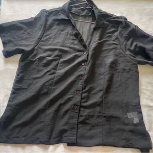 Vintage Black Button-Up Shirt