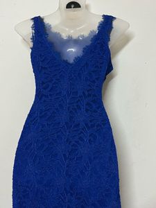 branded Elegant Royal Blue Lace Dress