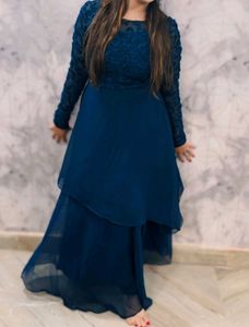 Elegant Teal Blue Gown
