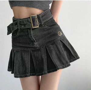 Black Denim Mini Skirt