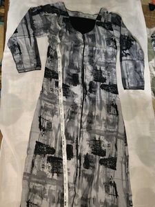 Abstract Print Long Sleeve Kimono