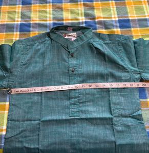 Men's Teal Short Kurta