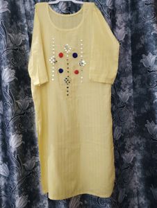 Embellished Yellow Kurti