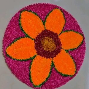 Handmade woolen rangoli mat