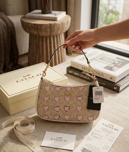 Coach Heart Print Shoulder Bag