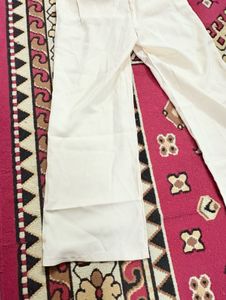 Cream Wide Leg Pants