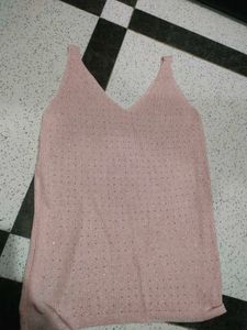 Sparkly Pink V-Neck Cami Top
