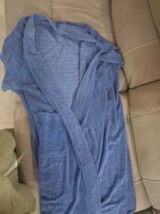 Blue Textured bathrobe unisex freezise