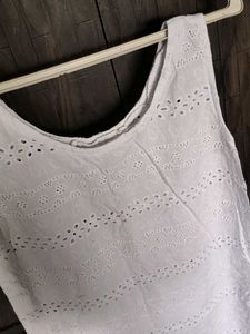 Chic White Broderie Anglaise Dress