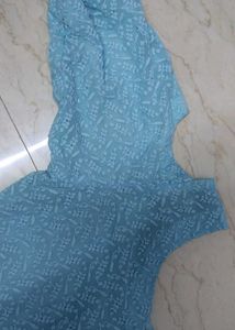 Sky Blue Cold Shoulder Kurta