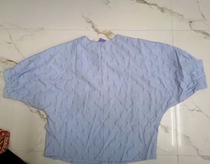 Light Blue Embellished V-Neck top