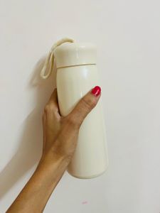 Stylish Cream glass Water Bottle with Handle