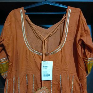 Orange Kurta with Dupatta
