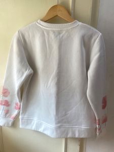Cute Floral Print White Sweatshirt