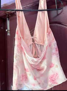 Floral Halter Neck Peplum Top
