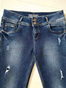 Women's Y2K Jeans with Pearl Embellishments