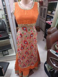 Orange Embroidered Lehenga Choli