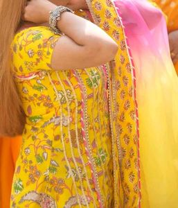 Elegant Yellow Embroidered Salwar Suit