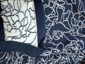 Navy Blue Floral Print Top