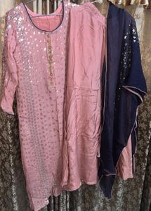 Sparkling Pink Kurta Set with Dupatta