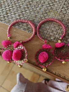 Elegant Pink & Gold Bangles