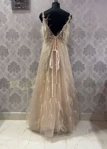 Elegant Feather Embellished Gown