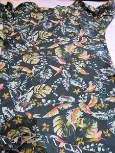 Boho Floral Print Kurta with Tassels