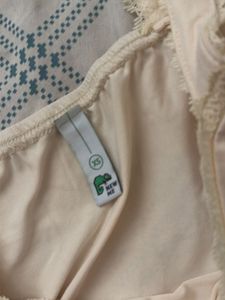 NewMe Cream Lace Trim Corset Top