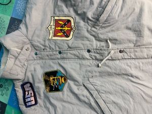 Grey Patched Sherpa Collar Jacket