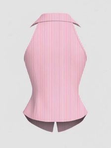 Pink Striped Halter Neck Top
