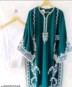 Chikinkari Kurti In Firoji 💚 Green