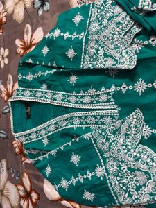 Beautiful Teal Embroidered Kurta Set