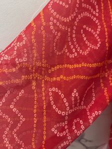 Vibrant Red Bandhani Print Kurta