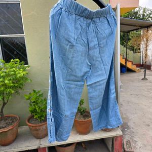 Blue Striped flared Pants